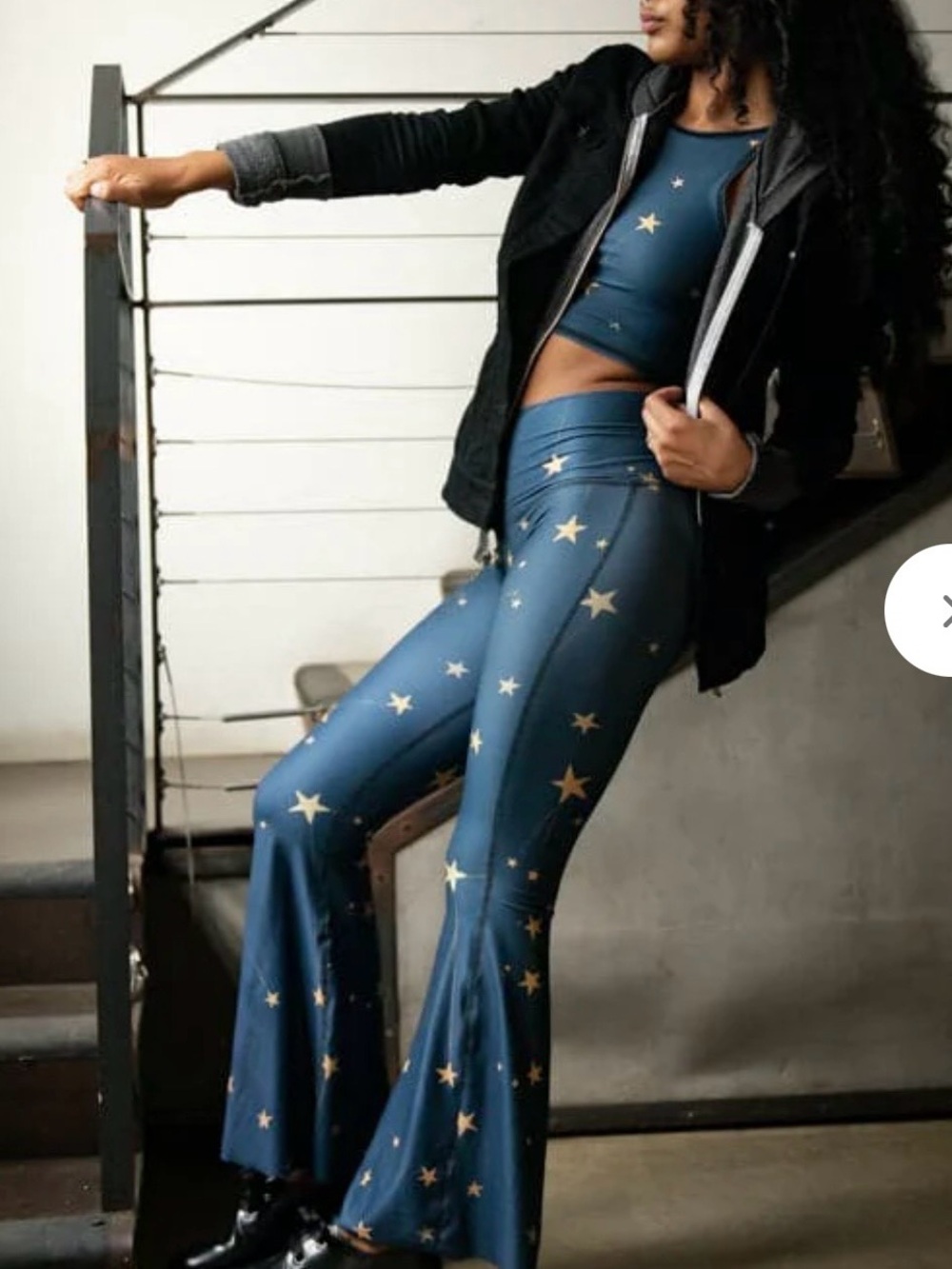 Teeki Great Star Nation Navy Bell Bottoms Flared Leggings